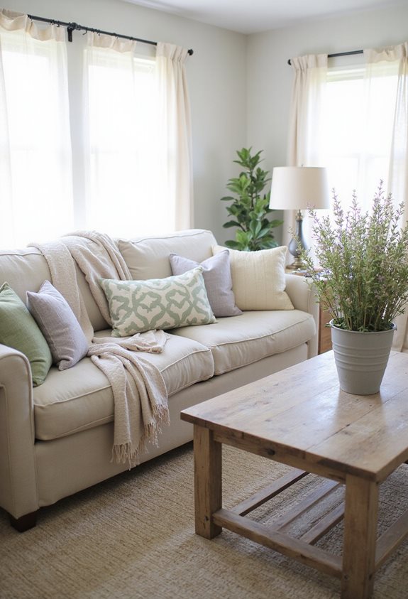 layered patterned pillows charm