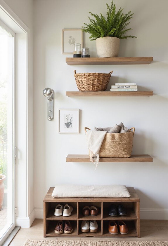 maximize space with shelves