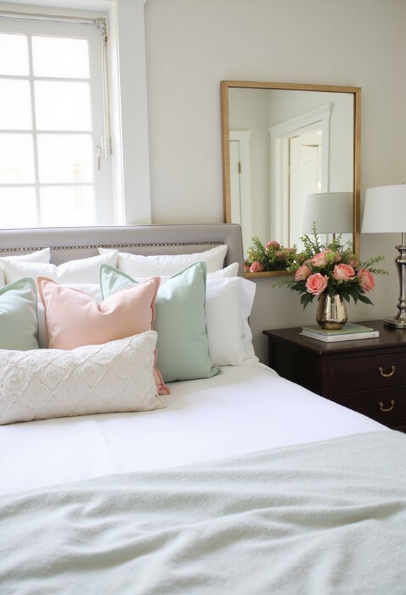 metallic accents enhance bedrooms