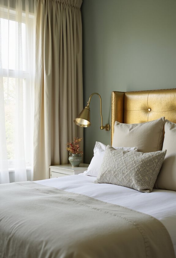 metallic accents enhance bedrooms