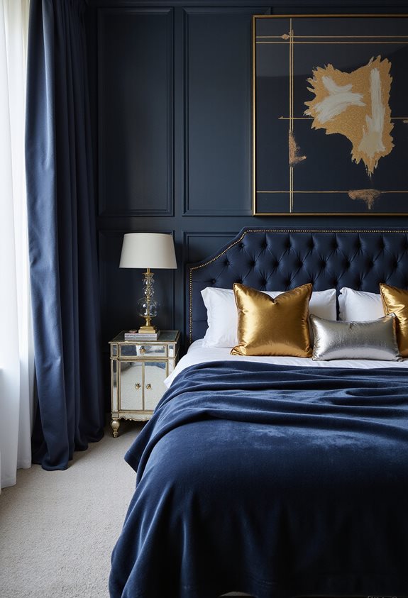 metallic accents enhance glamour