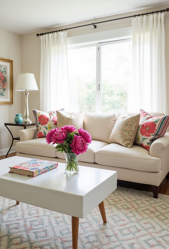 mixing florals and stripes