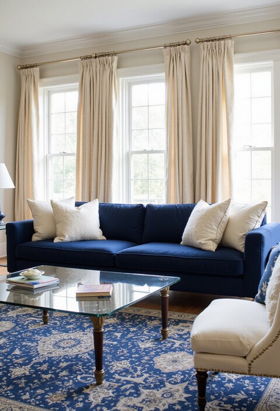 modern blue meets cream