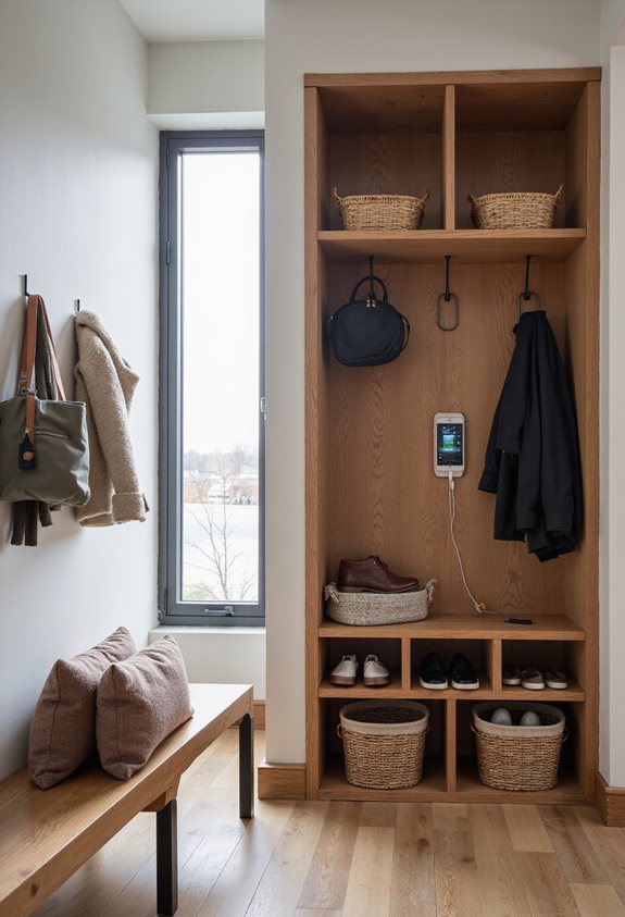 mudroom electronics charging station