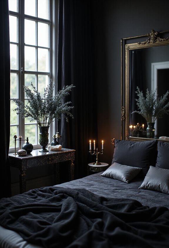 mysterious dark glass accents