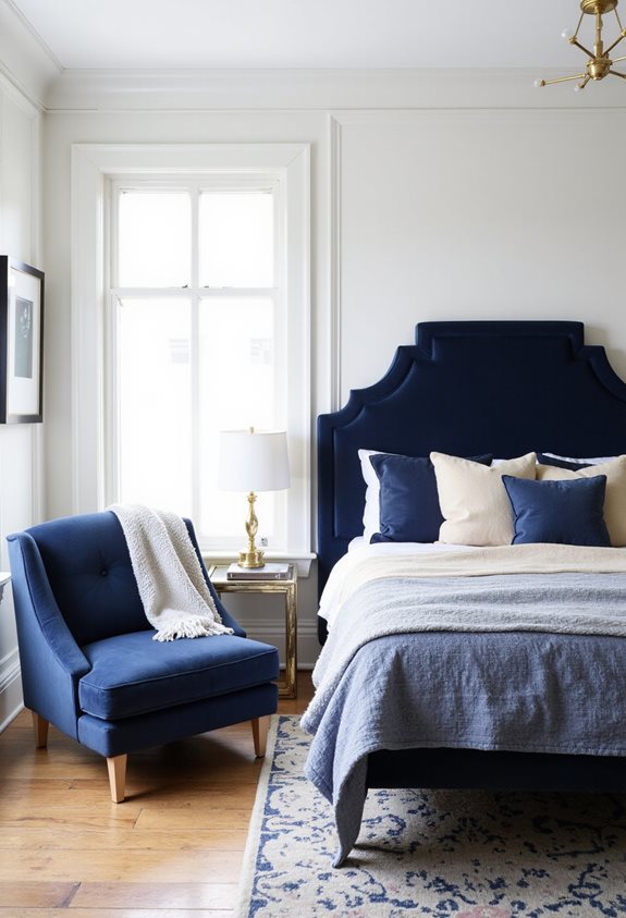navy blue furniture accents
