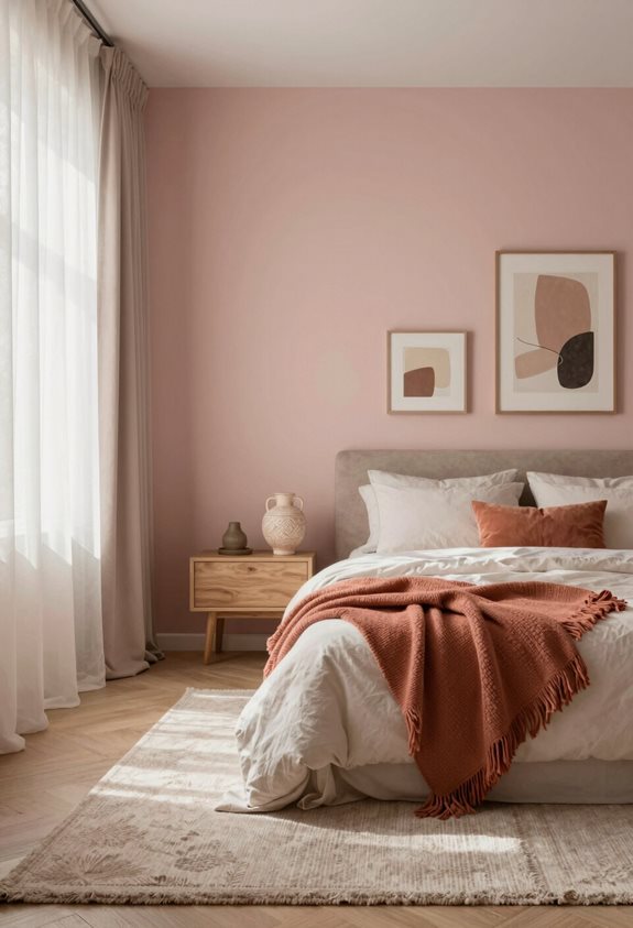 neutral shades complement earthy pink