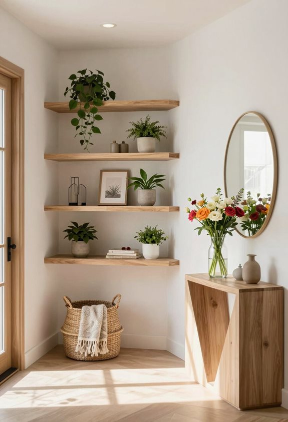 open shelving for brightness