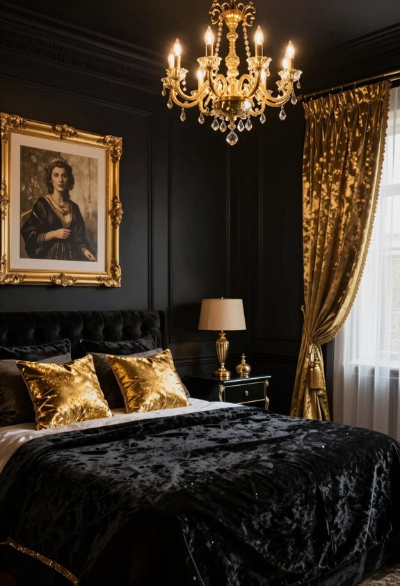 opulent black and gold accents