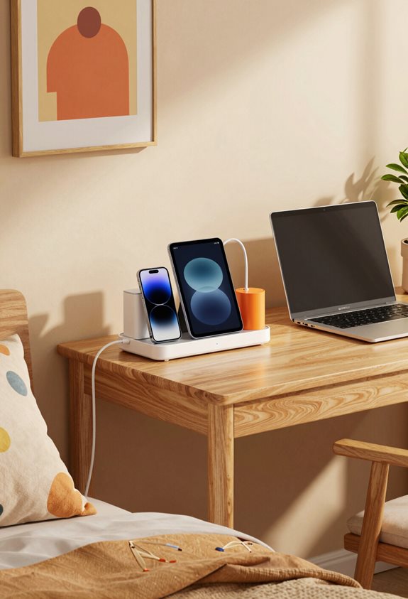 organized charging station setup