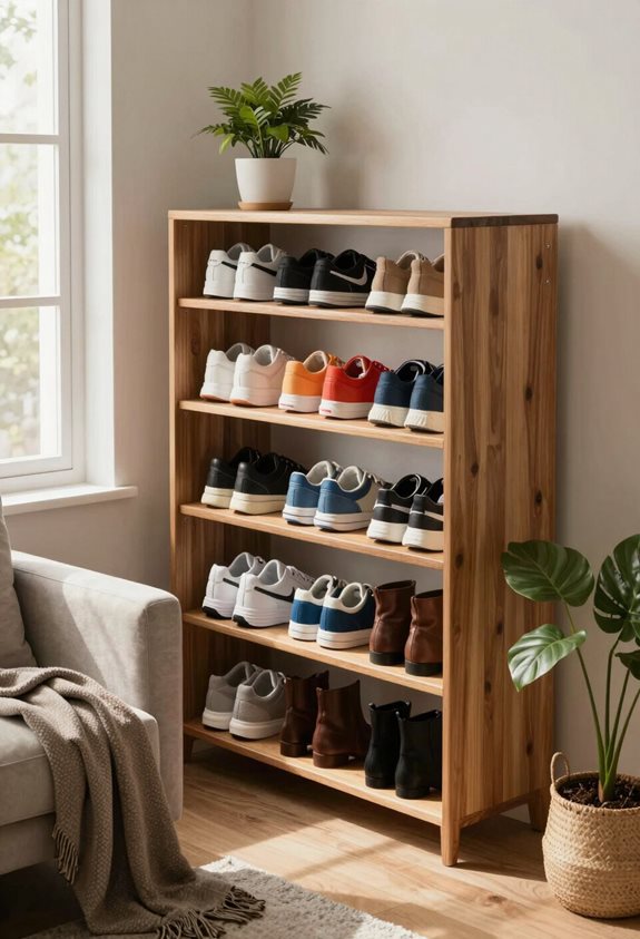 organized entryway shoe storage