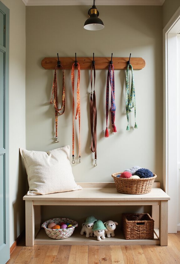 organized pet entryway station