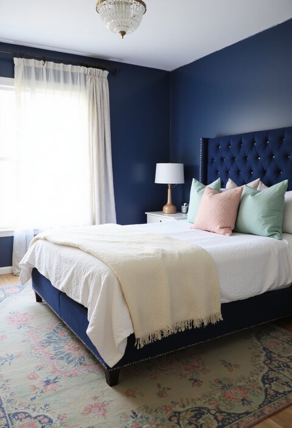 pastels soften navy blue