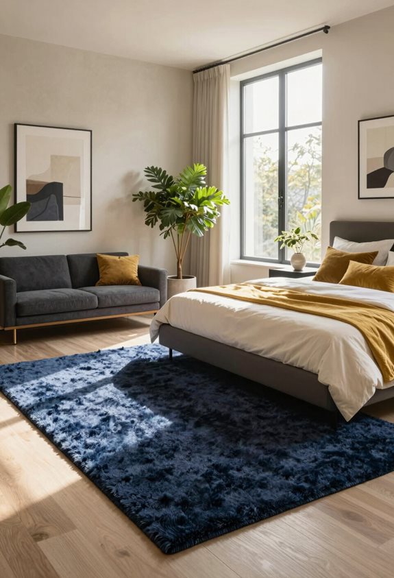 plush rugs enhance bedroom comfort