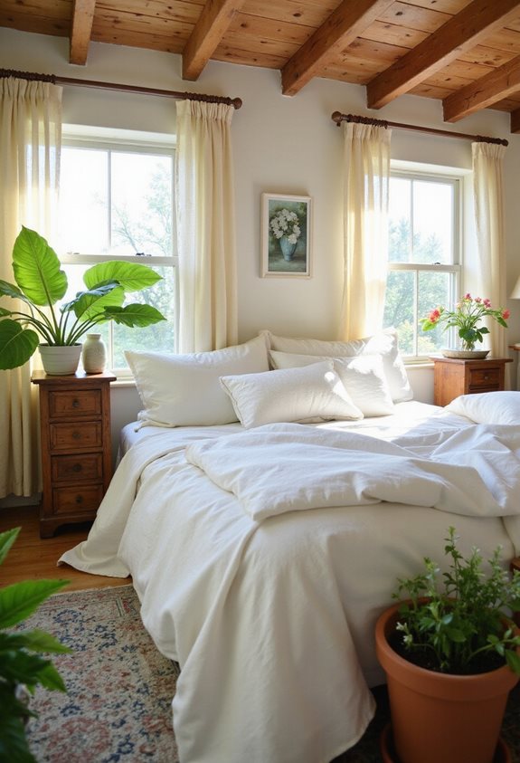 potted plants brighten bedrooms