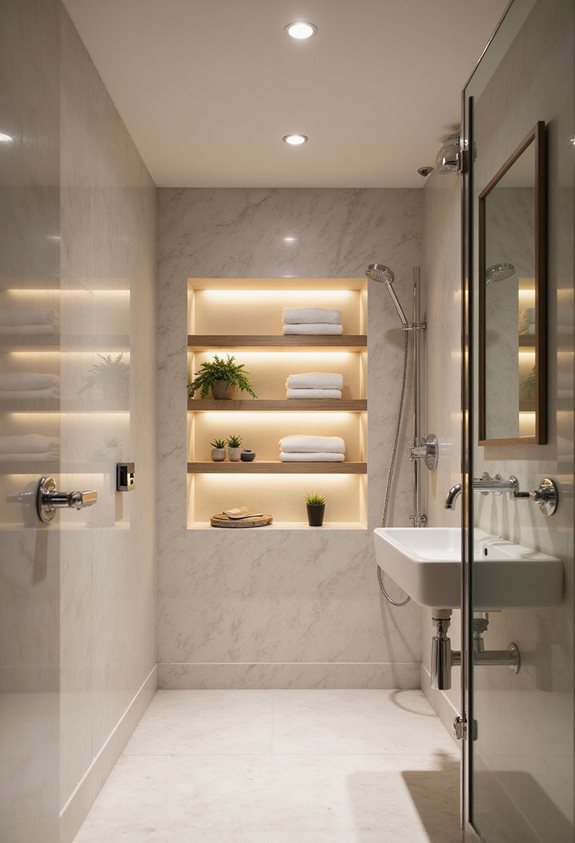 recessed lighting enhances space