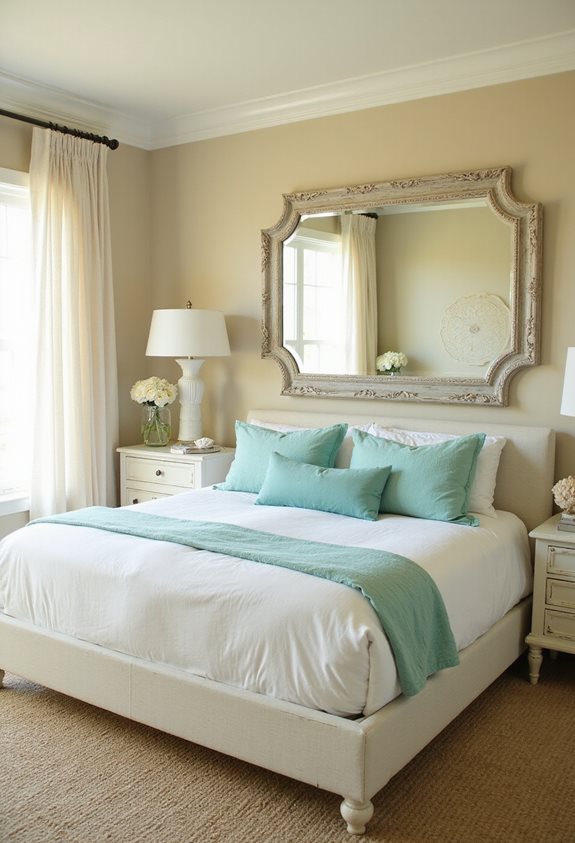 reflective coastal bedroom decor