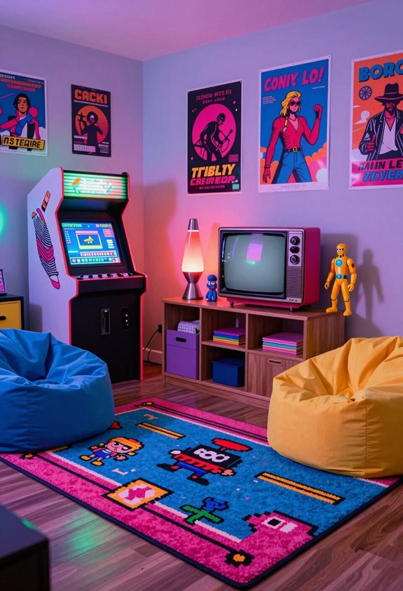 retro gaming corner setup