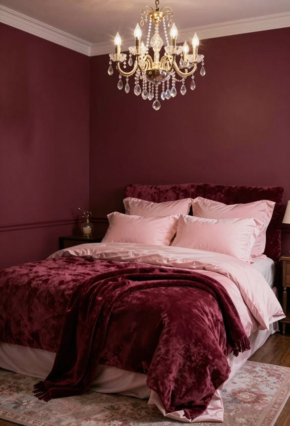 romantic burgundy pink pairing