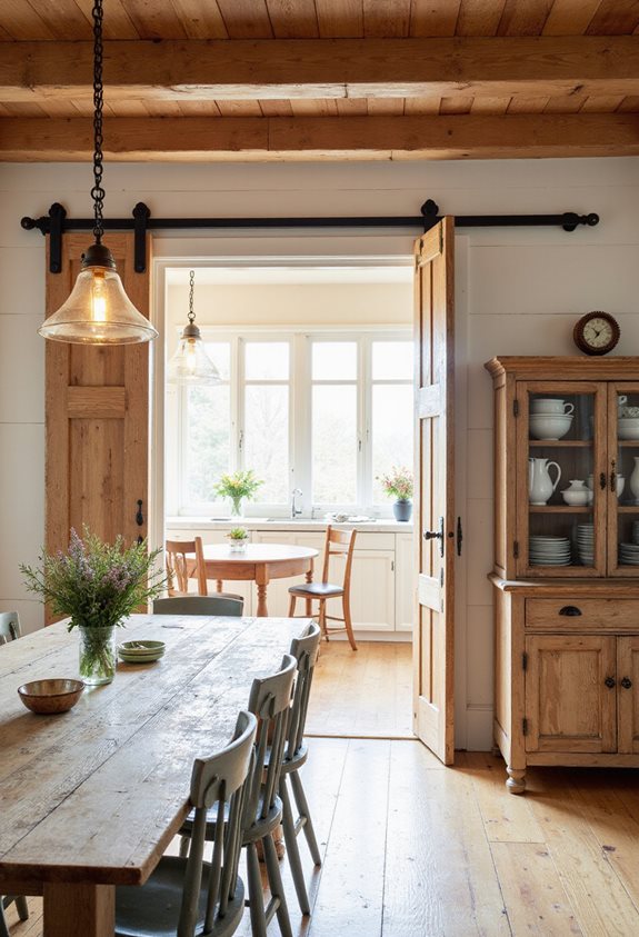 rustic charm in dining