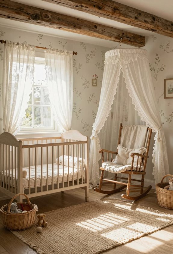 rustic wood beams enhance warmth