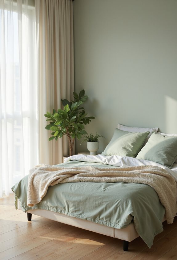 sage green modern bedroom