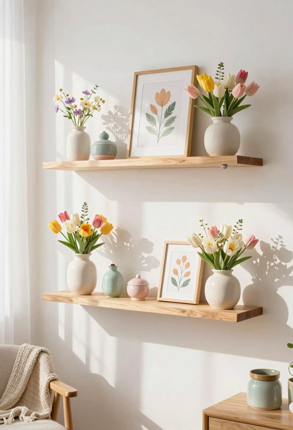 seasonal decor shelf styling