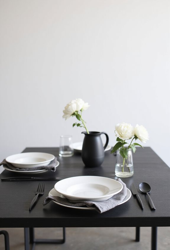 sleek monochrome kitchen styling
