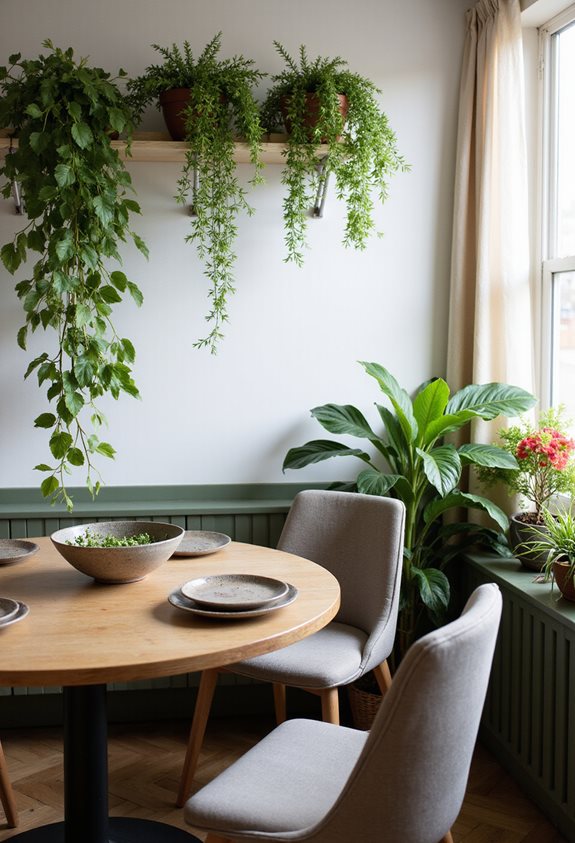 small plants enhance dining