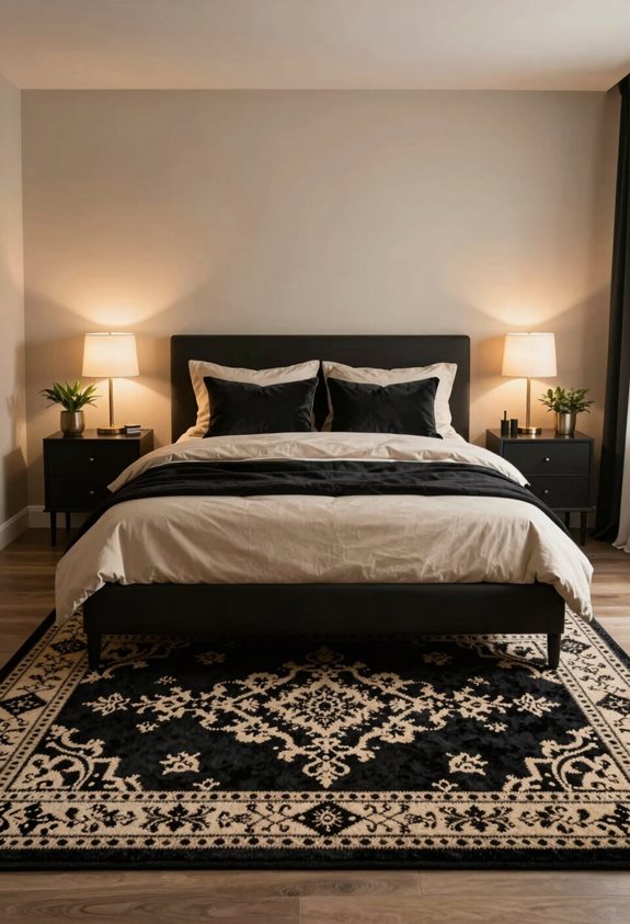 stylish black and beige rugs