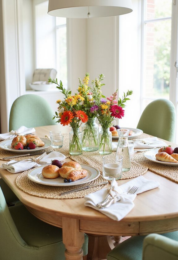 stylish cozy brunch setup