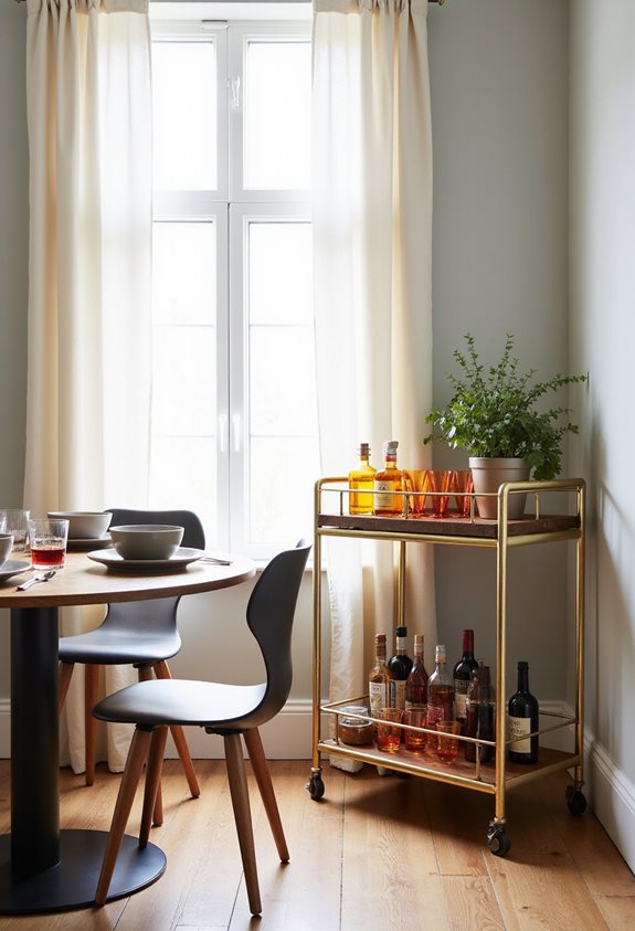 stylish functional bar cart