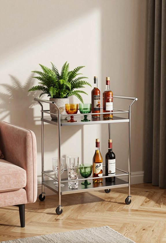 stylish space saving bar cart