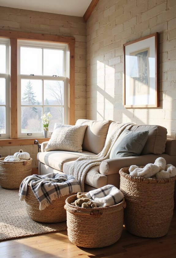 stylish woven basket storage