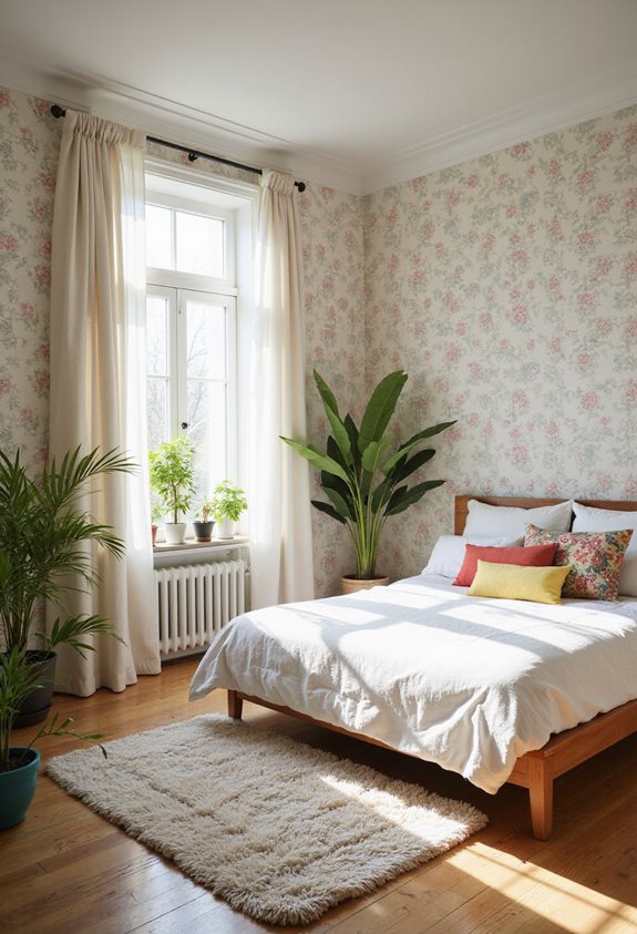 textured wallpaper adds coziness