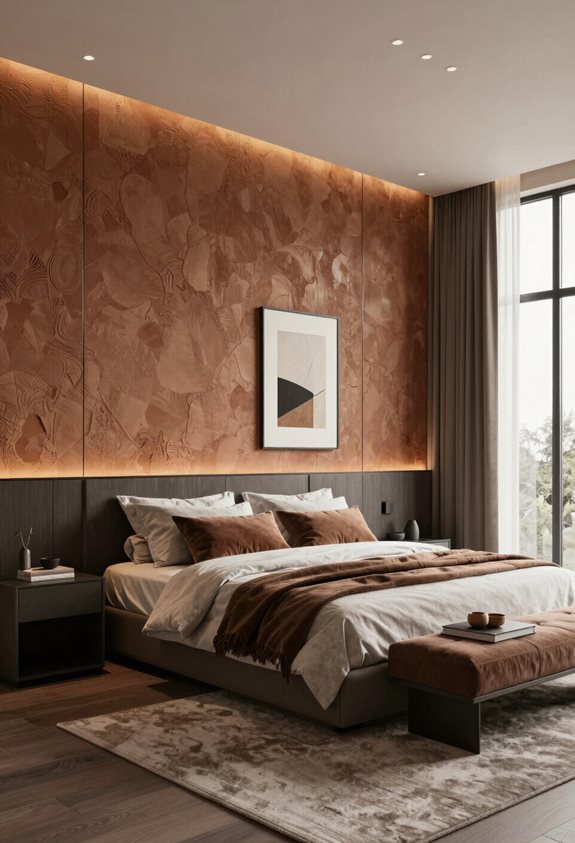 textured walls enhance bedrooms