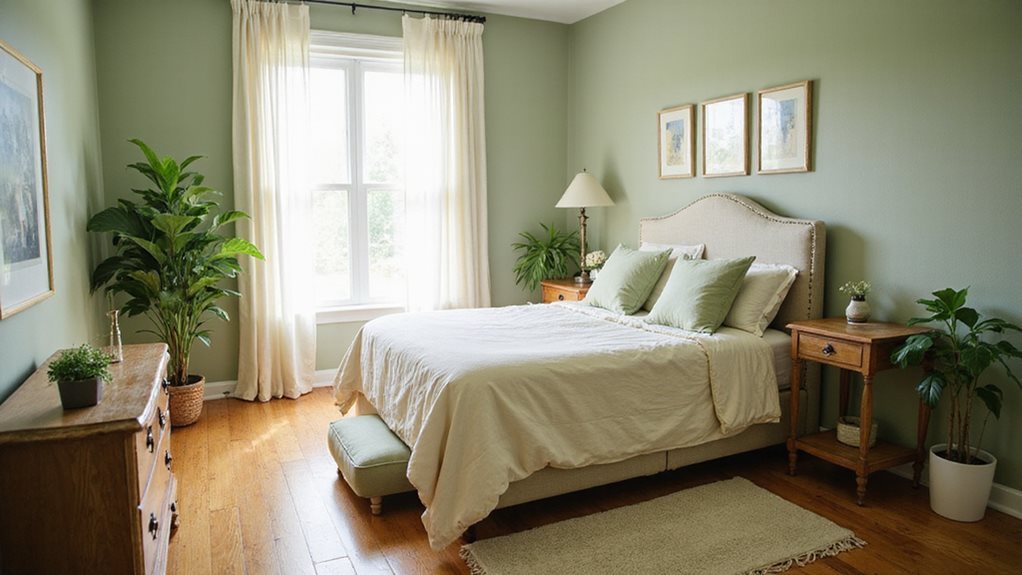 27 Serene Sage Green and Cream Bedroom