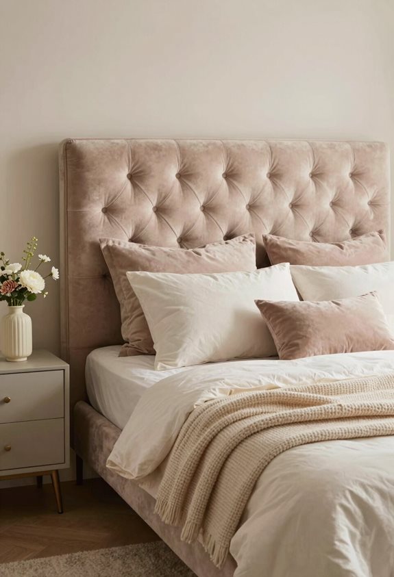 upholstered headboards enhance comfort