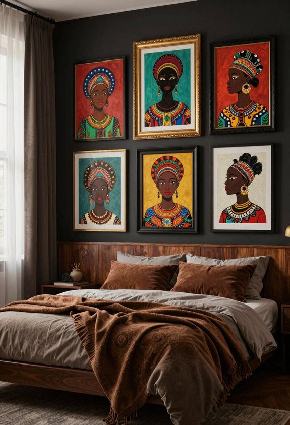 vibrant art gallery wall