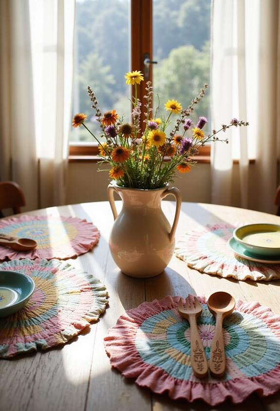 vibrant placemats brighten dining
