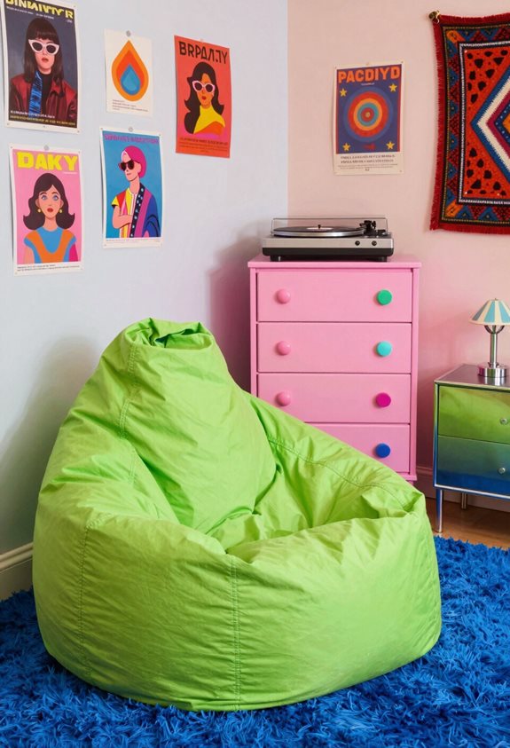 vibrant retro furniture pieces