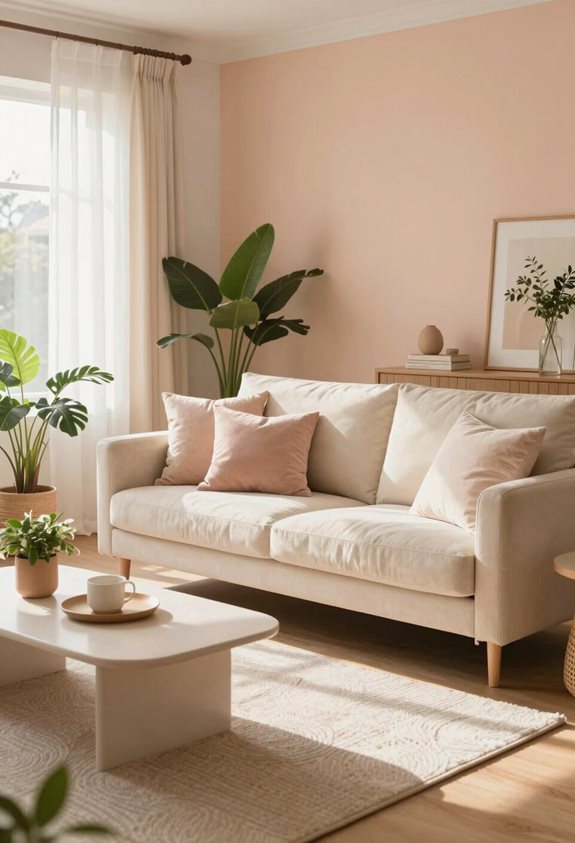 warm cozy peach walls