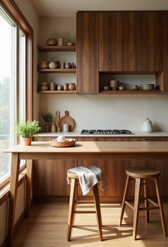 warm wood tones enhance comfort