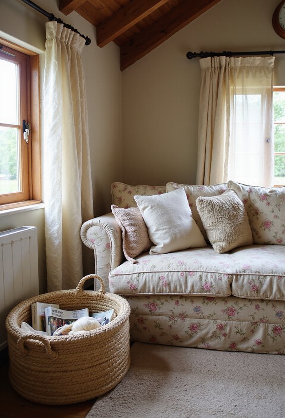 woven baskets enhance decor