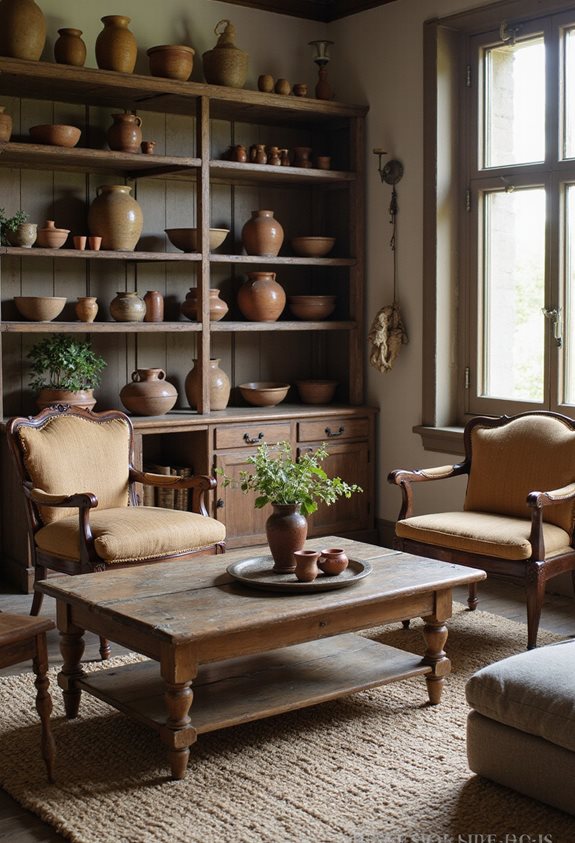 antique pottery display ideas