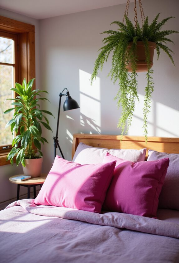 balance pinks with greenery