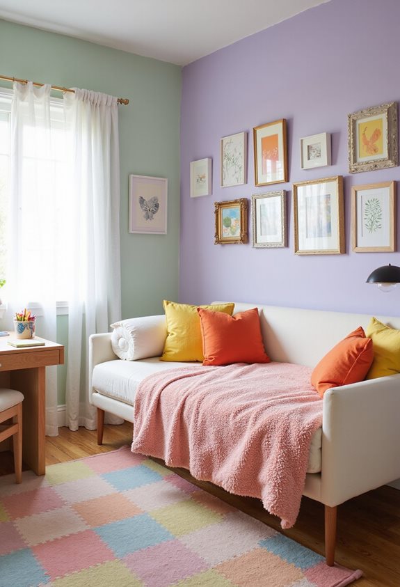 balanced pastel and bright hues