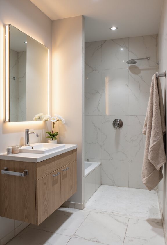 bathroom lighting color coordination