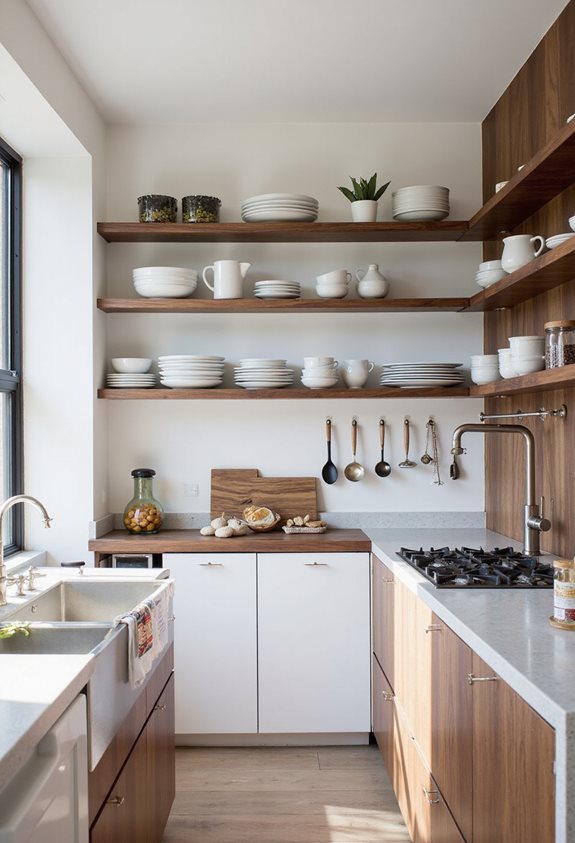 beautiful strong walnut shelving
