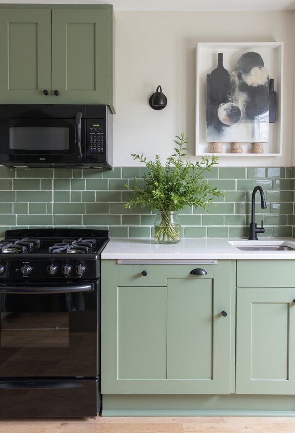 black sage green decor